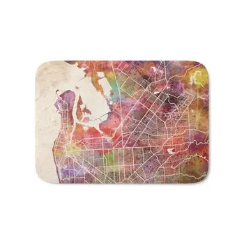 

Adelaide Bath Mat 17" x 24" Rugs Flannel Door Mats Waterproof Kitchen Bedroom Carpet