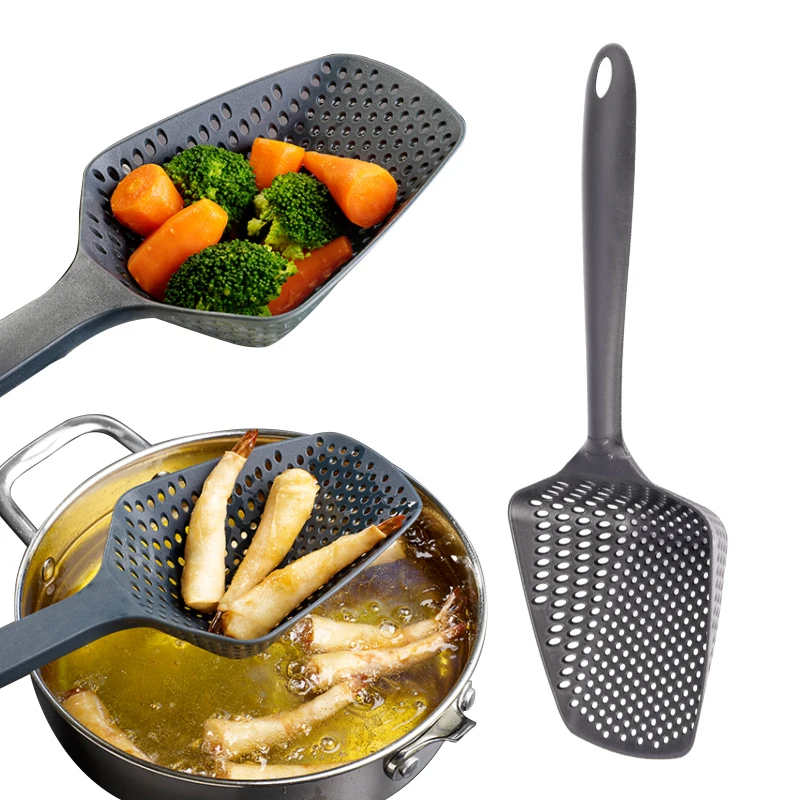 

1PC Kitchen Accessories Gadgets Nylon Strainer Scoop Colander Drain Veggies Water Scoop Gadget Cooking Tools Black