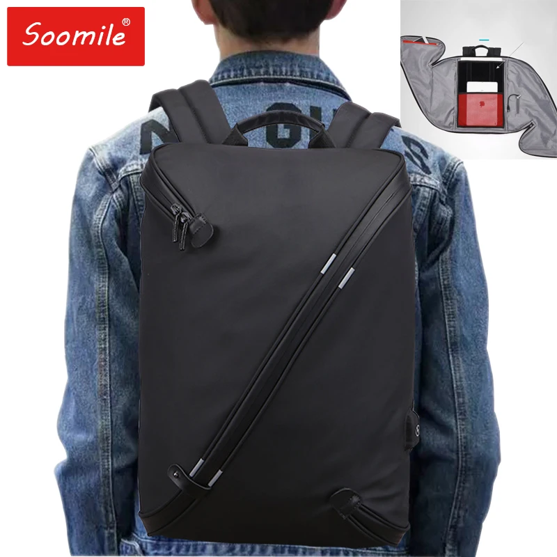 

Soomile Men Chest Bag Waterproof Anti Theft Reflective USB Charging Shoulder Messenger Bags Handbag Sling Flap Male
