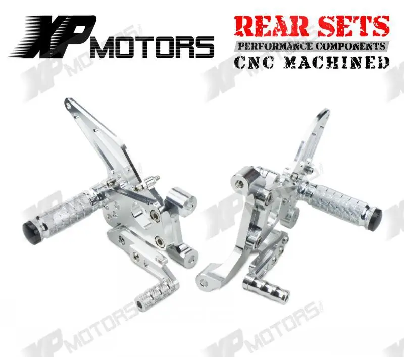 

New Arrived For Ducati 899 Panigale 2014-2015 Silver CNC Foot pegs Adjustable Rearset Footrest Rear Sets