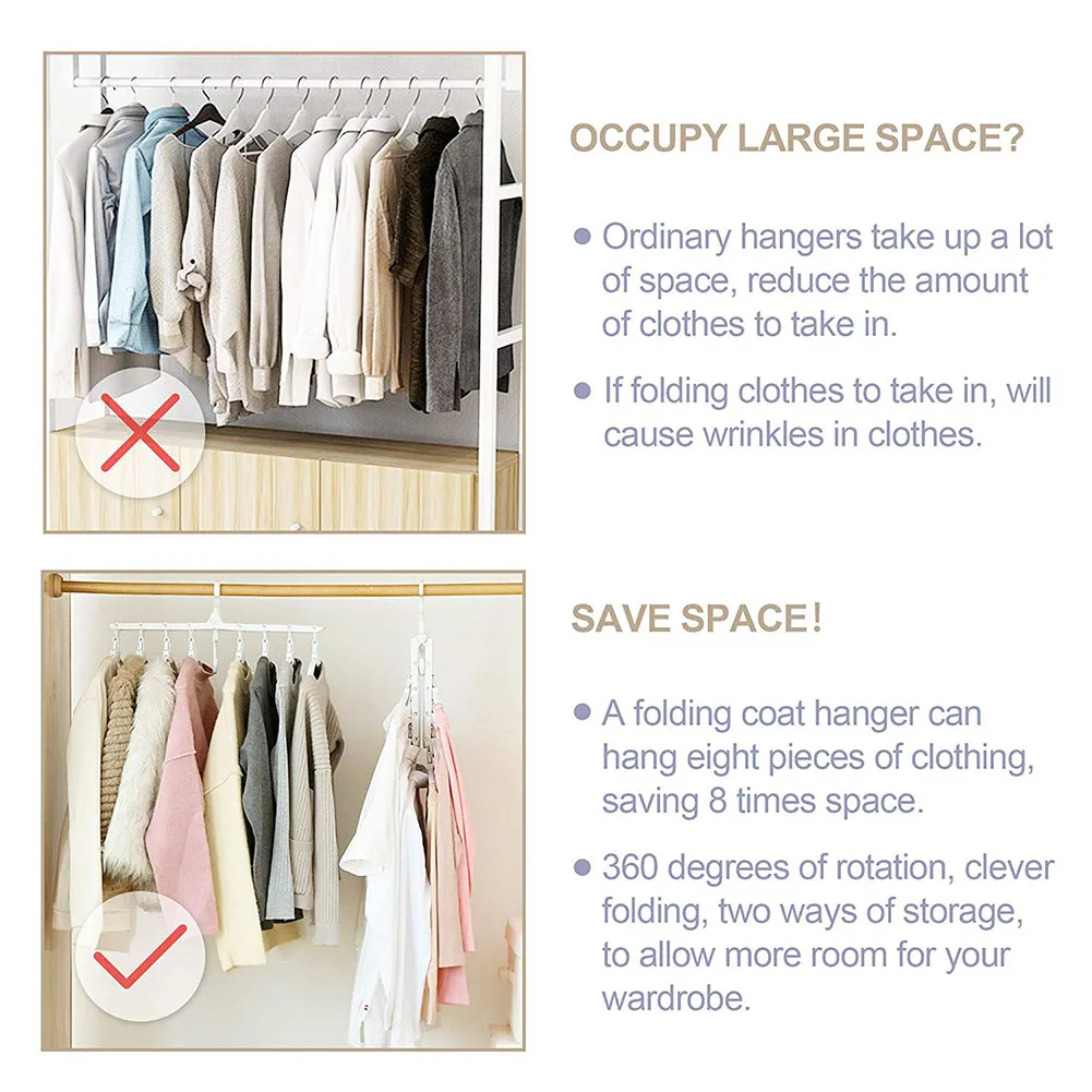 

Non-Slip Multifunction Magical Hanger Ultra Thin Space Saving 360 Degree Swivel Durable Hook HG99