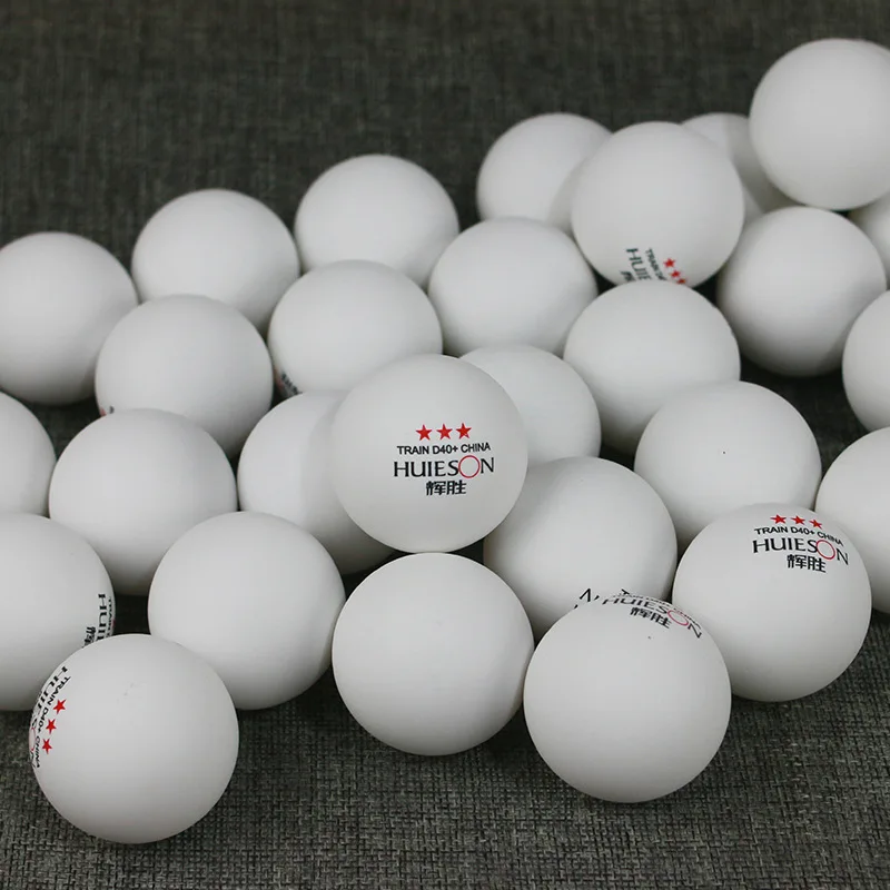 Huieson 50 шт./упак. профессия обучение Прошитые мячи для настольного тенниса ABS Пластик поли для пинг-понга 3-звезда D40+ высокое качество - Цвет: Белый