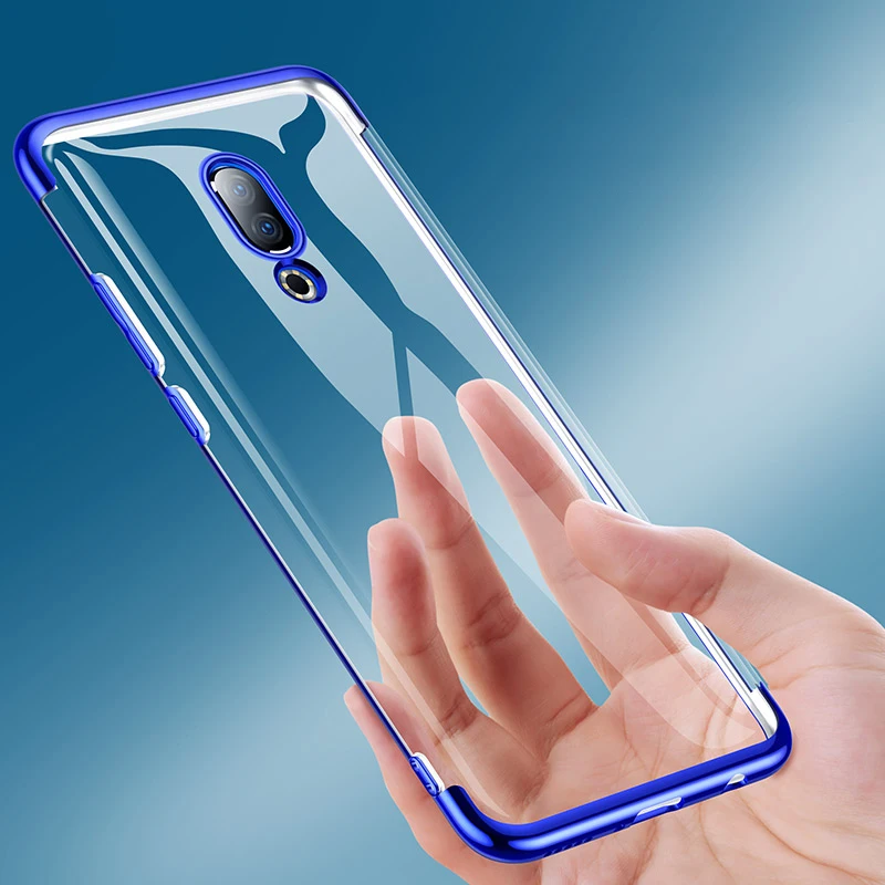 16 16X чехол из ТПУ с металлическим покрытием для Meizu 16th Plus мягкий прозрачный Meizu16