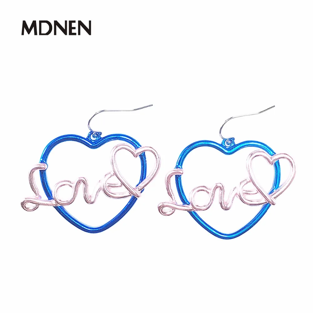 

Drop Earrings Trendy Heart Sharp Hollow Out Hit Color Cute Dangle Earrings Fashion Jewelry For Girl Women