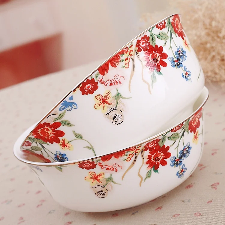 6 inch, floral blossom painting, bone china serving bowls, japanese