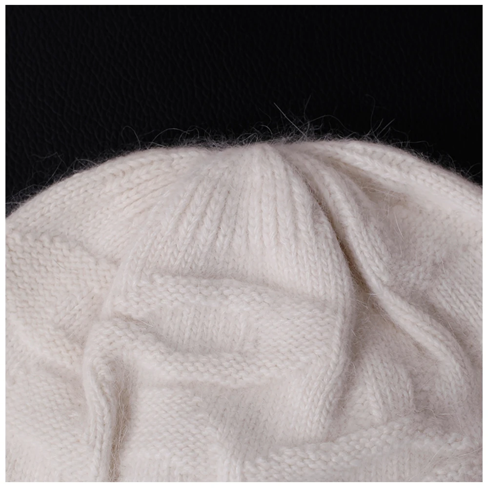 Лидер продаж! Новая осенне-зимняя теплая шапка эластичная Повседневная Мягкая Шапка-бини высокого качества Ангорская шерстяная вязаная шапка женские шапки