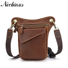 Norbinus Мужская поясная сумка из натуральной кожи, карманы на ремне, мужские сумки для мужчин, сумки на плечо, сумка для телефона