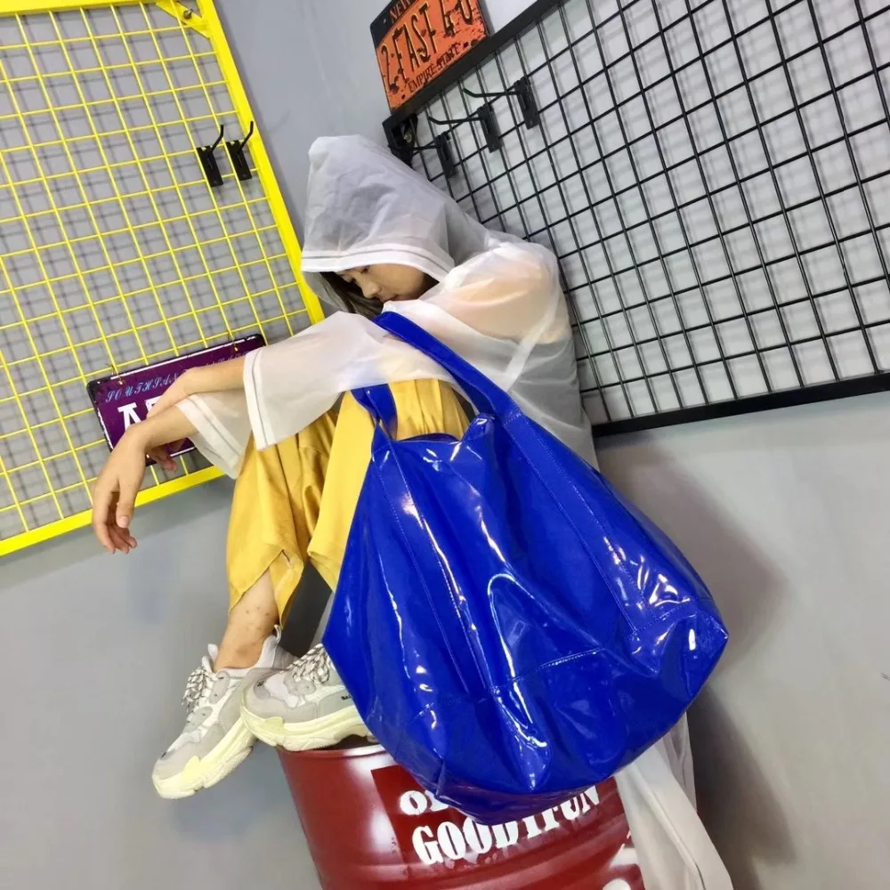 

Female PVC jelly shopping bag 2019 new beach holiday large capacity Women handbag men fashion shoulder bag