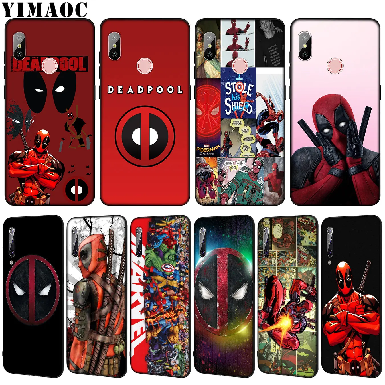 

YIMAOC Marvel Deadpool Soft Silicone Phone Case for Xiaomi Mi 9 9T CC9 CC9E A3 PRO 8 SE A2 Lite A1 6 6X 5X pocophone f1 MAX 3