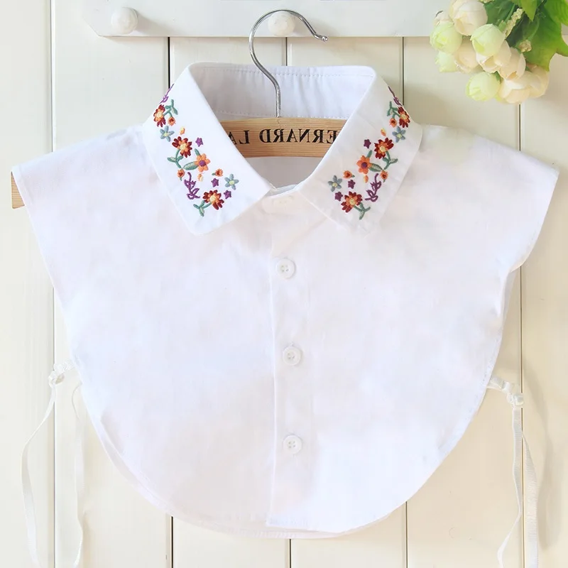 

cotton white lace collars pearl blouse denim girl children fake collar shirt women detachable detachable lapel false collar