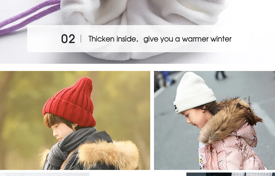 Cap's Children Skullies Beanies Pink Bowknot Double layer Knitted Hat Warm Beanies Kids Hat With Fur Pompom Winter Beanie (7)
