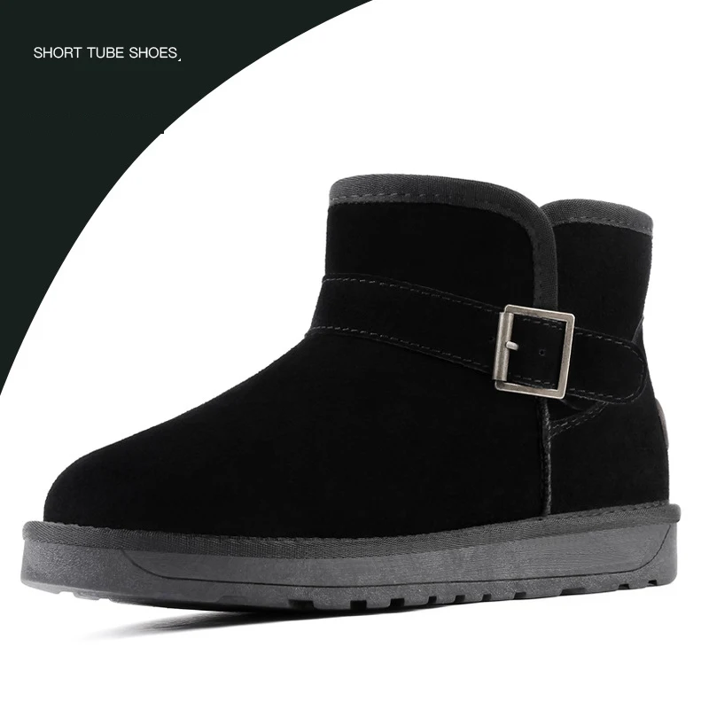 Cuculus/Популярные Брендовые женские зимние ботинки из коровьей замши; удобные черные зимние качественные ботинки; ; 5825 - Цвет: Black 3