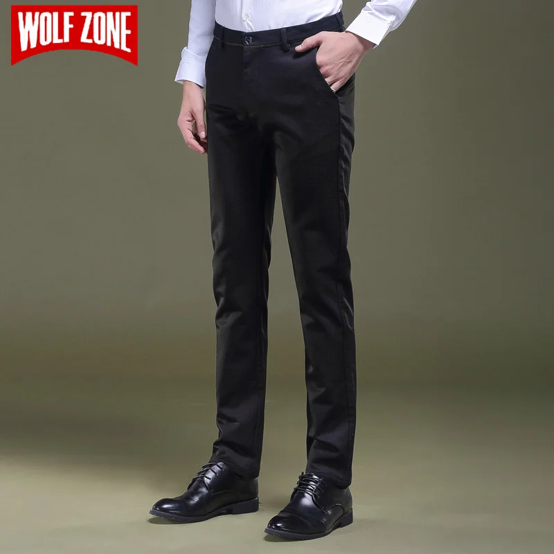 

WOLF ZONE Brand Pants Men Casual Business Male Trousers Mens Dress Pants Cotton Formal Slim Fit Long Straight Spring Summer