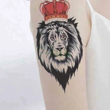 Водная передача поддельная Татуировка Лев с короной tatto водостойкая временная татуировка флэш-тату для грил женщина мужчина 10,5*6 см
