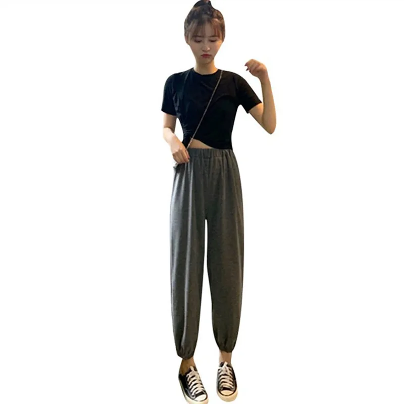 اثنين من قطعة مجموعة رياضية المرأة ملابس الصيف للنساء conjuntos دي موهير النساء اثنين من قطعة الزي عارضة الكورية 2 قطعة مجموعة النساء