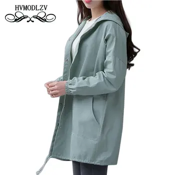 

2017 Latest Spring Autumn Women Windbreaker Long Sleeve Fashion Large Size Loose Jacket Elegant High Quality Clothes PJ321