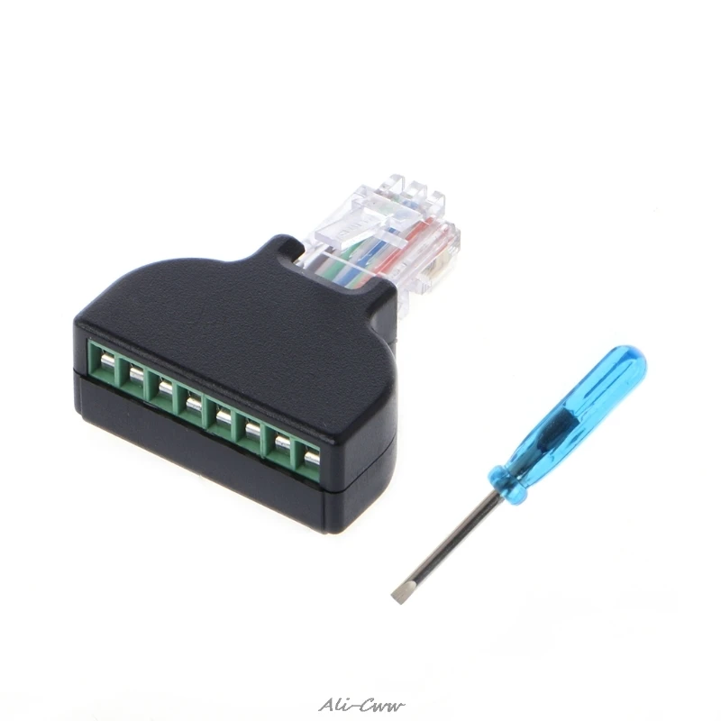 

RJ45 Ethernet Male To 8 Pin AV Terminal Screw Adapter Converter Block Plug CCTV