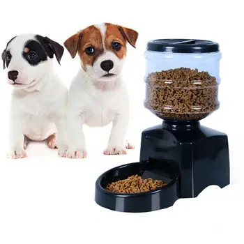 

5.5L High Quality New Automatic Pet Feeder Food Dish Bowl Dispenser LCD Display Dog Cat Black