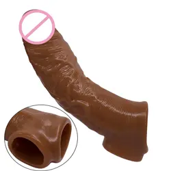 Многоразовые презервативы для увеличения пениса фаллоимитатор рукав эрекция удлинитель пениса петух кольца рукав интимные товары