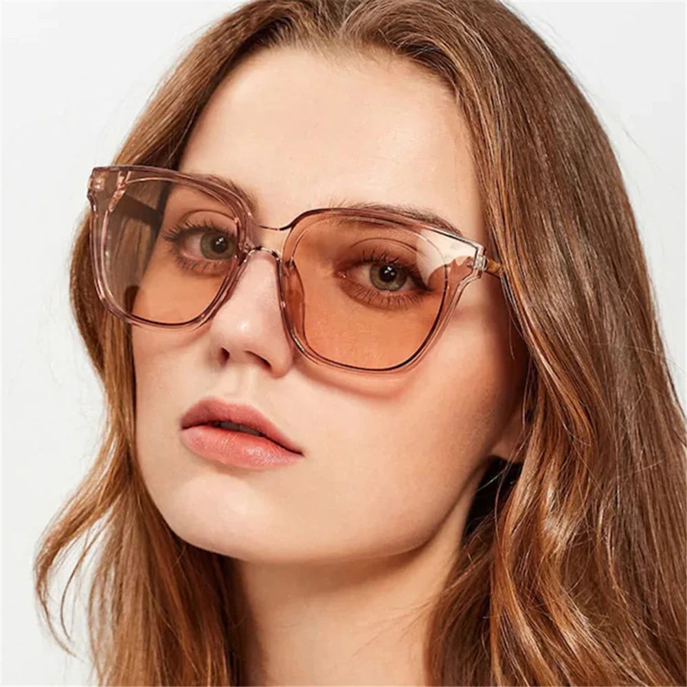 

VIVIBEE Big Frame Women Rectangle Sunglasses Oversized Transparent Vintage 90s Summer Sun Glasses UV 400 2019 Trending Products