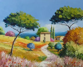 

High quality Oil painting Canvas Reproductions Path in Provence By Jean Marc Janiaczyk hand painted