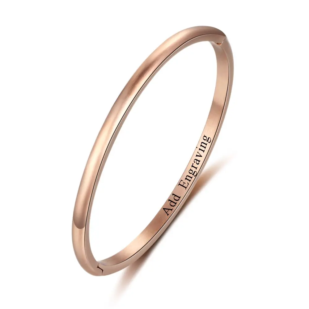 Personalized Name Engraved Screw Bracelets& Bangles 3 Colors Women DIY Bracelets Fashion Jewelry Gift(BA102307 - Окраска металла: Rose gold color