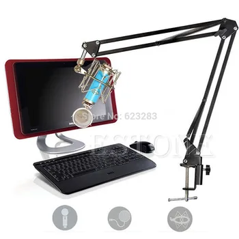 

Professional Recording Microphone Stand Suspension Boom Scissor Arm Holder For Studio Broadcast PN