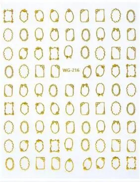 1 лист 3D водяные наклейки для ногтей художественная наклейка s Крест буквы геометрические наклейки золотого цвета s для ногтей наклейки украшения Маникюр Z041 - Цвет: 216