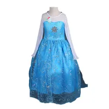 Новые поступления стильных костюмов Эльзы для маленьких девочек платье принцессы праздничные платья с накидкой для маленьких девочек