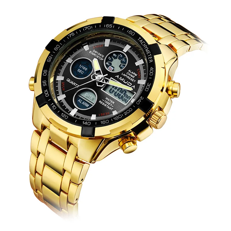 Prix pour Or de luxe De Mode Hommes D'affaires Quartz-Montre D'or Strass Mâle Montre-Bracelet relogio masculino Prix pour Or de luxe De Mode Hommes D'affaires Quartz-Montre D'or Strass Mâle Montre-Bracelet relogio masculino