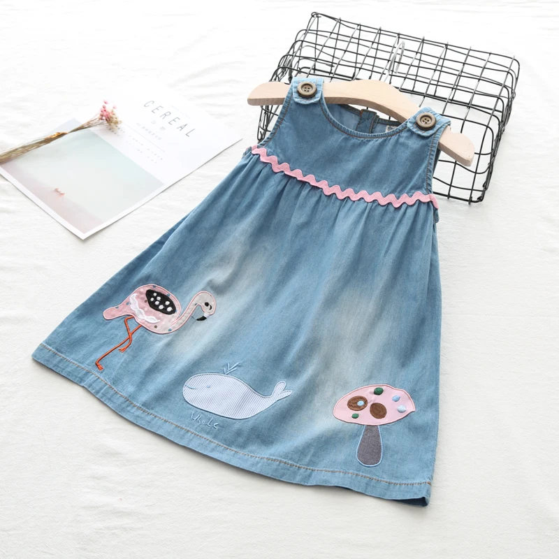 

2018 Spring and summer models children's clothing Children's washed jeans dress