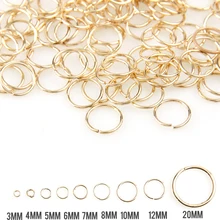 Розовое золото смешанный Цвет 3/4/5/6/7/8/10/12/20 мм тон Металлические разомкнутые кольца для прыжков Цепочки и ожерелья закрыть инструмент кольцо "сделай сам" для изготовления ювелирных изделий