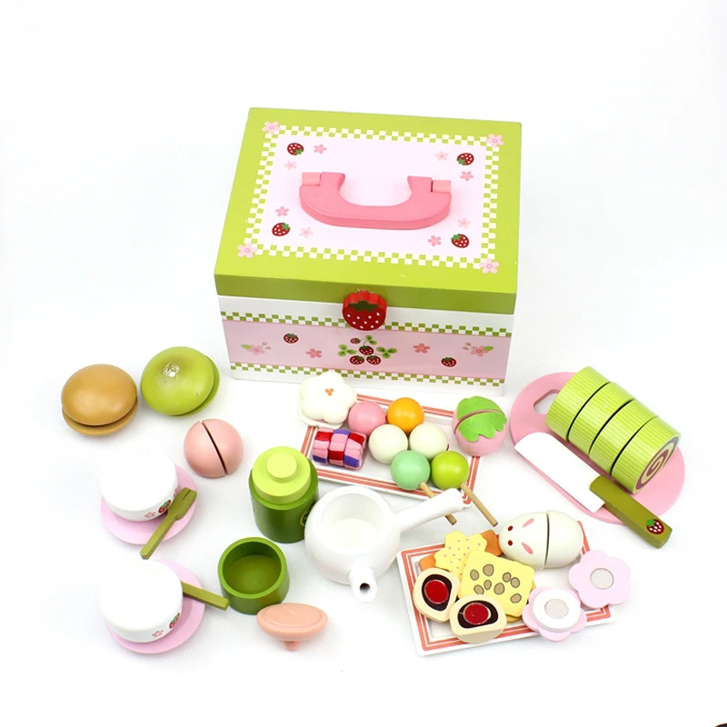  Mother garden high quality wood toy Wind story green tea wooden kitchen toys set - 709900202