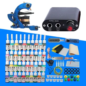 

Complete Tattoo Kit Machine Guns Colors Inks Kit Liner Shading Needles Tattoo Power Supply Disposable Supplies Tattoo Kits