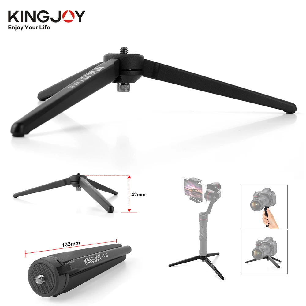 Алюминиевый Портативный Настольный мини штатив KINGJOY для цифровой камеры DSLR Zhiyun