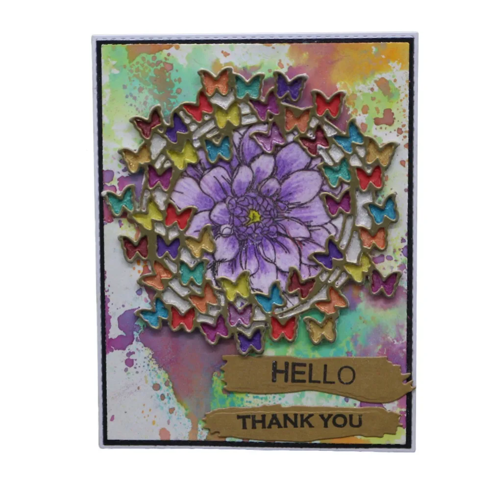 

Butterfly Wreath Metal Cutting Dies For DIY Scrapbooking Card Making Album Stencil Embossing Clear Background Stamps And Dies