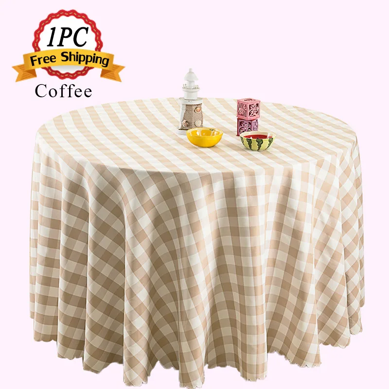 Free Shipping 1pc Luxury Polyester Plaid Party Tablecloth Wedding