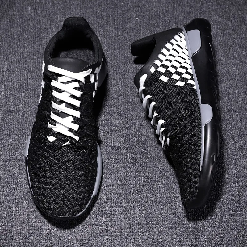 

FANPAO New Design Weaving Handwork Running Shoes Outdoor Flat Shoes Casual Walking Footwear for Men Sport Long Travel Sneakers