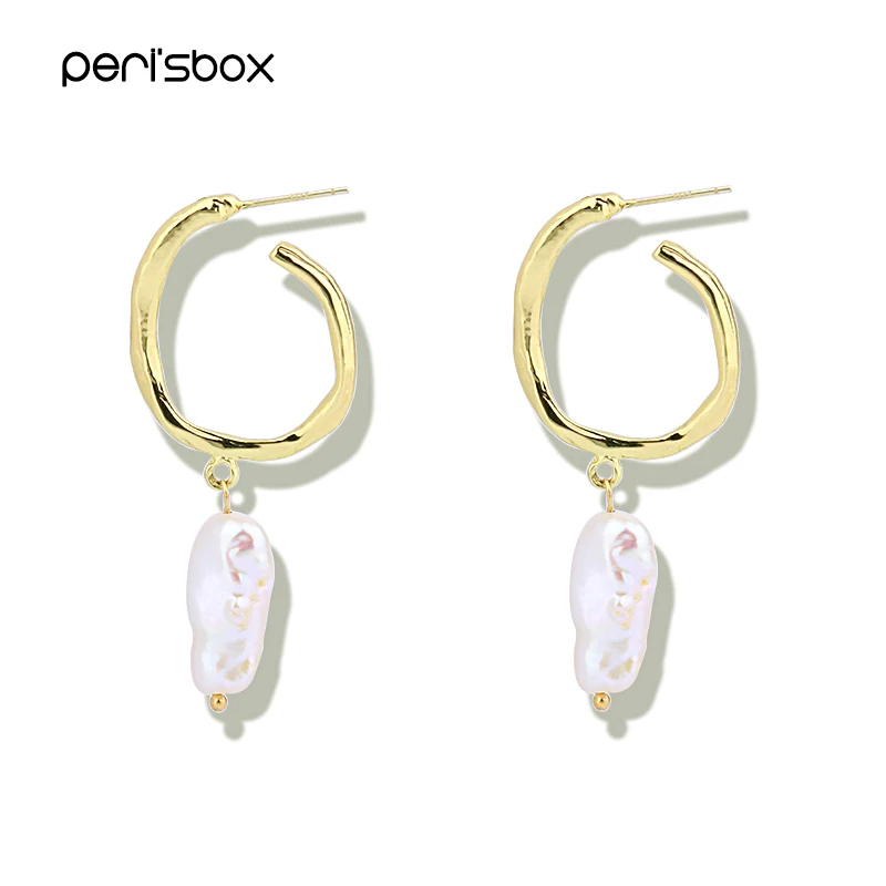 Buy Peri'sBox Delicate Irregular Hanging Pearl Hoop