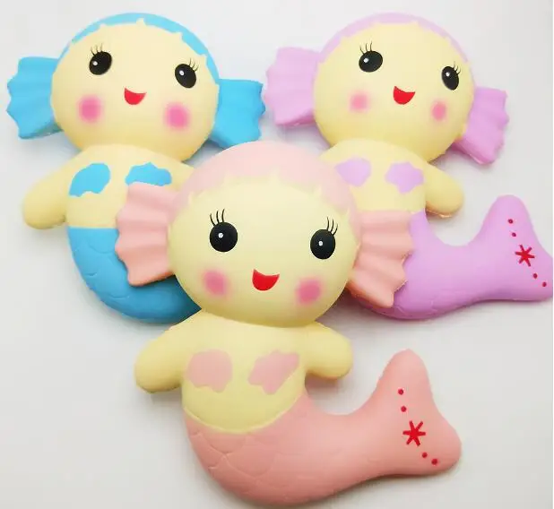 18 см Kawaii Squishies Русалка Кукла замедлить рост мягкий Squeeze Kid Игрушка Мобильный телефон ремни забавные гаджеты стресса мягкими подарок