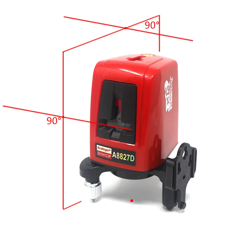 Лазерный уровень ACUANGLE A8827D, 3 линии, 3 точки, красная линия, рулетка, 360 градусов, самонивелирующийся, перекрестный, лазерный, вертикальный, горизонтальный