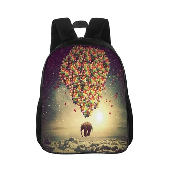 

Custom Backpack Men's and Women's Casual Children's School Bag Backpack Print Animal Pattern Backpack Colorful Elephant Travel