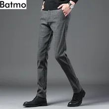 BATMO Новое поступление осенние высококачественные Умные повседневные мужские узкие брюки, узкие брюки мужские, мужские тонкие брюки XX826