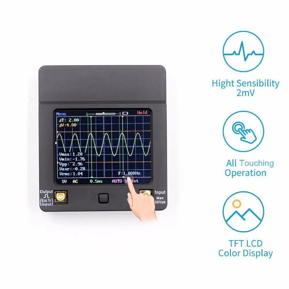 Мини-Функция касания экрана цифровой осциллограф с зондом высокой точности осциллограф для обслуживания бытовой техники транспортного средства