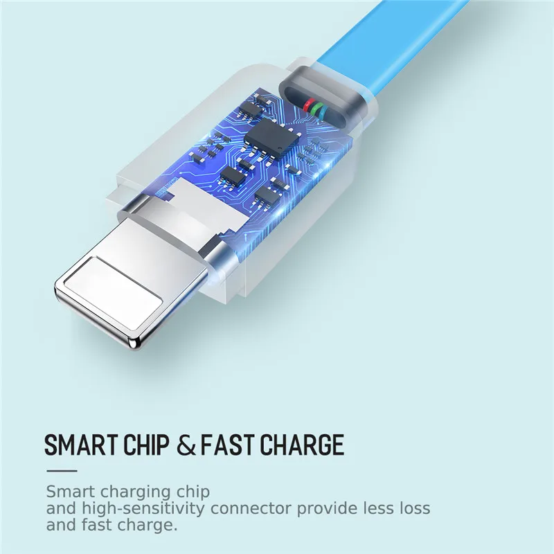 USB кабель для iPhone 8 7 6 ROCK Data Sync плоский usb iPad mini/pro зарядное устройство X Кабель Clearance