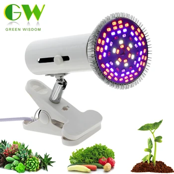 

E27 LED Grow Light Full Spectrum Red Blue 10W/30W/50W/80W DIY Grow Lights + Clip Lamp Holder with Switch for Garden Greenhouse