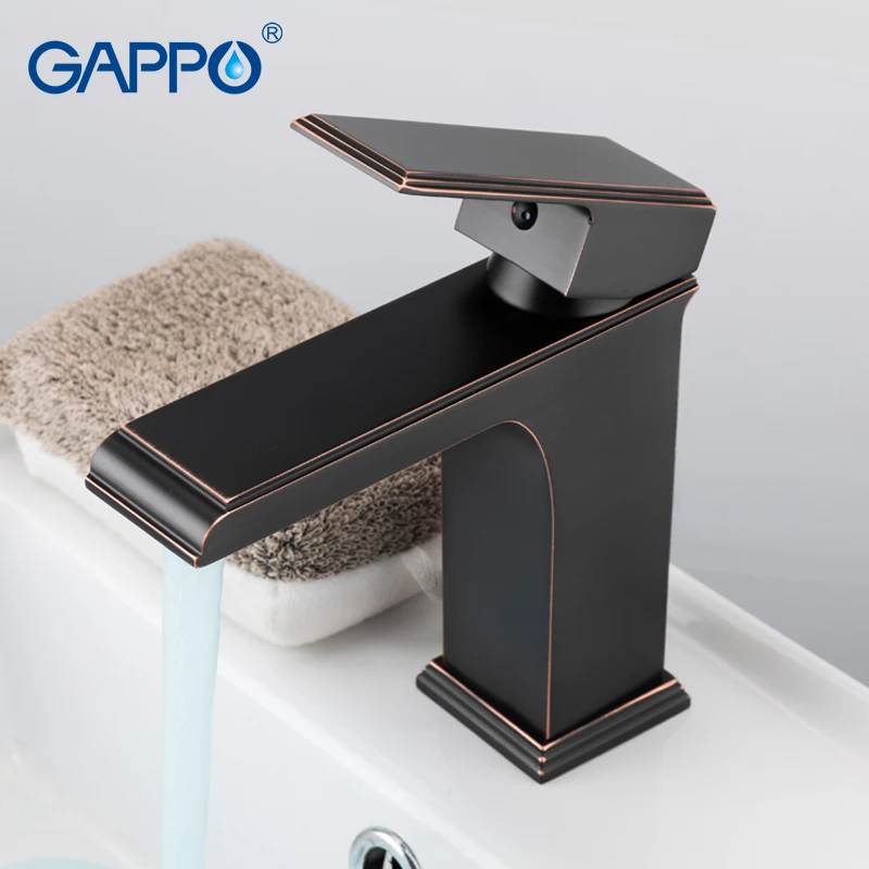 GAPPO basin faucet balck bathroom waterfall tap bath sink faucets water taps bath mixer deck mounted faucets