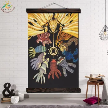 

NARUTO Six Realms Wheel of Life Wall Art Print Picture And Poster Frame Hanging Scroll Canvas Painting Canvas Poster Home Decor