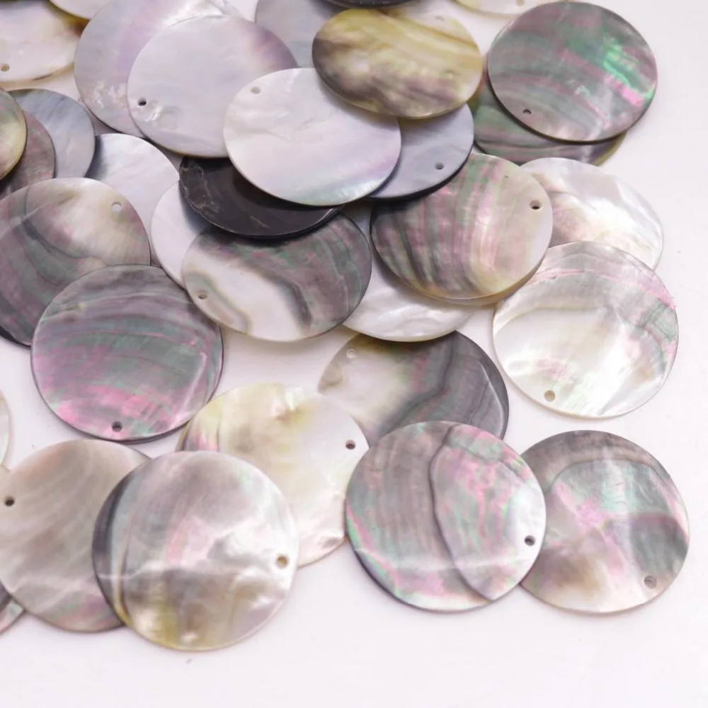 

50 PCS 40mm Natural Black Coin Shell Mother of Pearl Jewelry Making DIY
