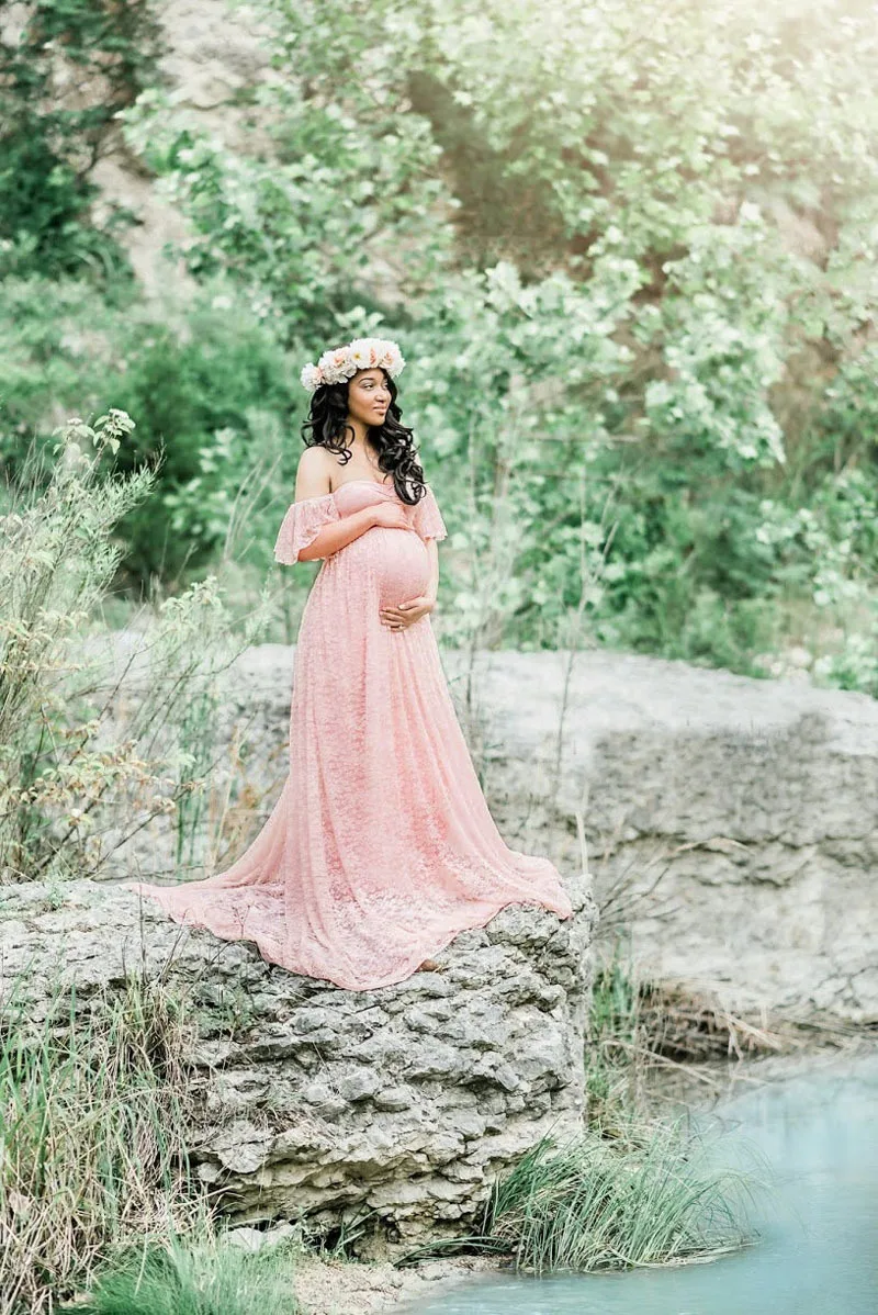 Длинное платье для беременных для фотосъемки платье для беременных Платья для фотосессии кружевное платье макси для беременных